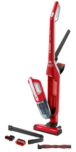 Bosch Hogar Flexxo Serie 4: Aspiradora sin cable y de mano, de 25.2V, hasta 55 minutos de autonomía, color rojo